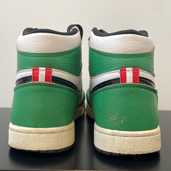 NIKE AIR JORDAN 1 HIGH TOP OG LUCKY GREEN WHITE SHOES SNEAKERS size 9 - Picture 5 of 15